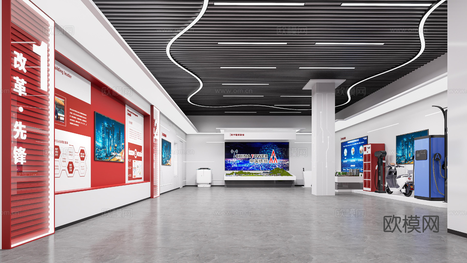 现代党建展厅su模型