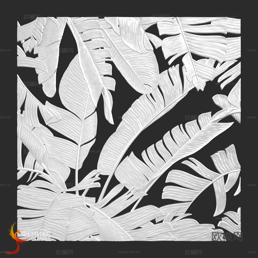 凤凰集团面板050（叶片）H2900x2895x35mm3d模型下载