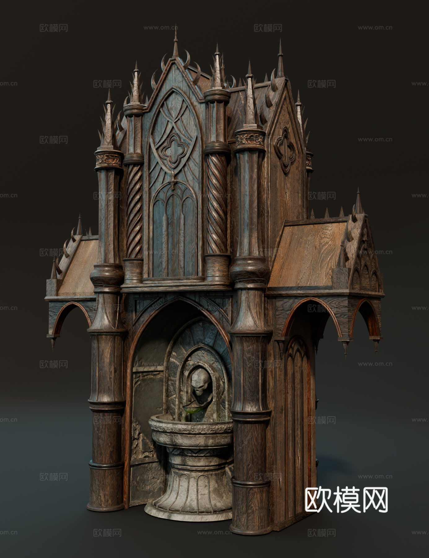 中世纪房屋 哥特式建筑 祭台 西方祭台su模型