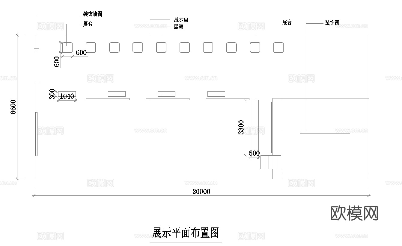160平游戏软件展览展台 最新施工图 3d模型 效果图合集cad施工图