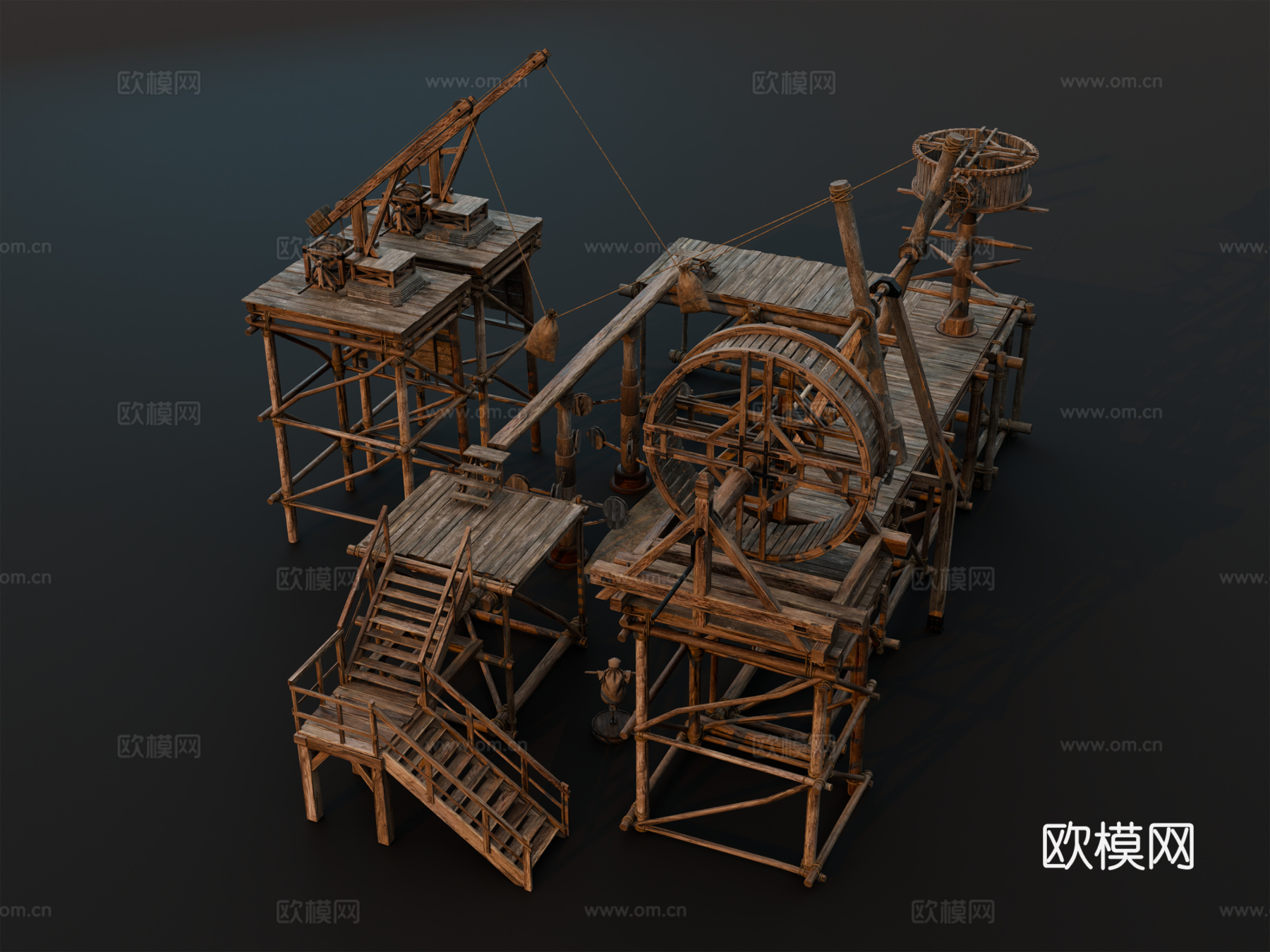 中世纪训练器械 复古训练场地 训练场地 士兵训练场地su模型