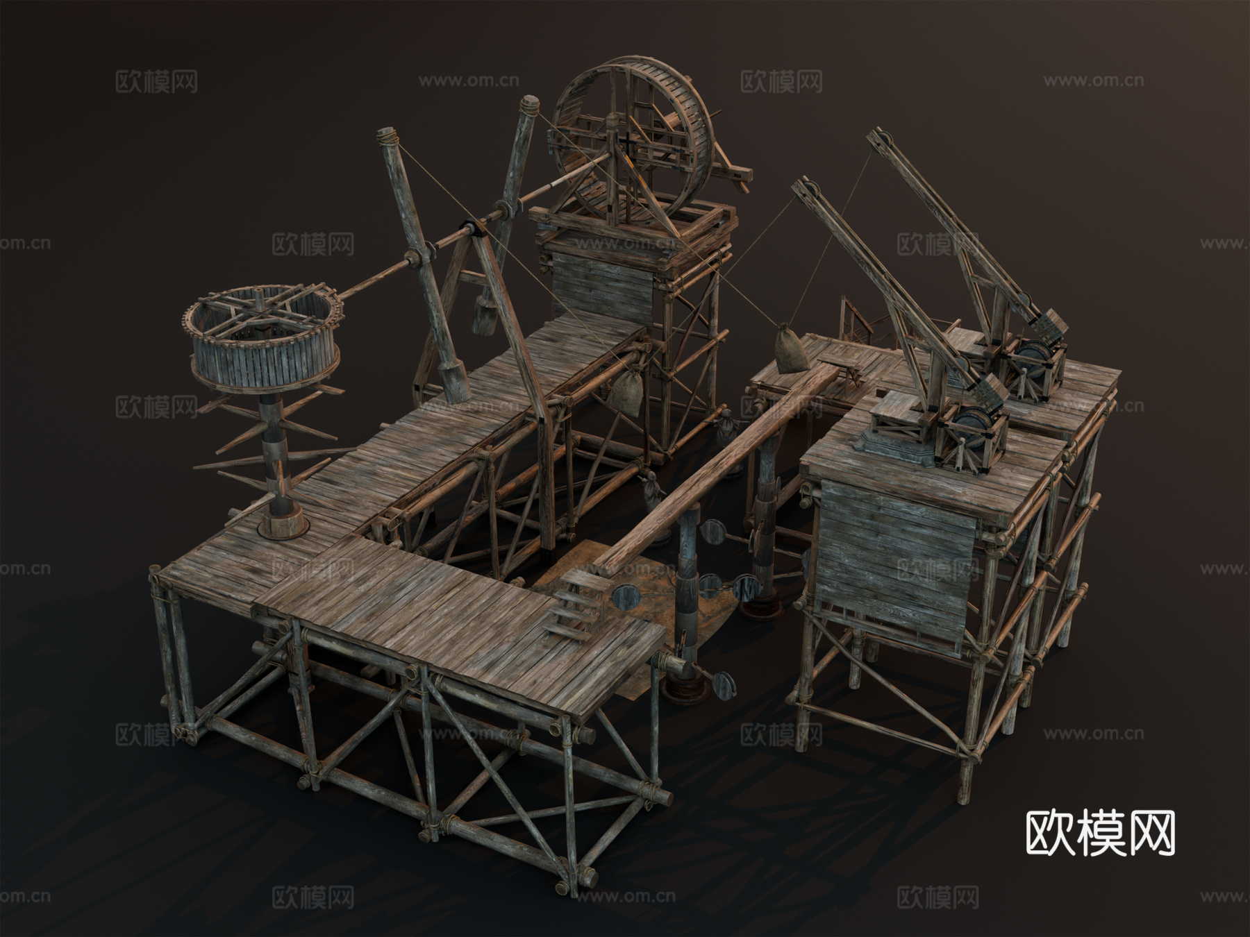 中世纪训练器械 复古训练场地 训练场地 士兵训练场地su模型