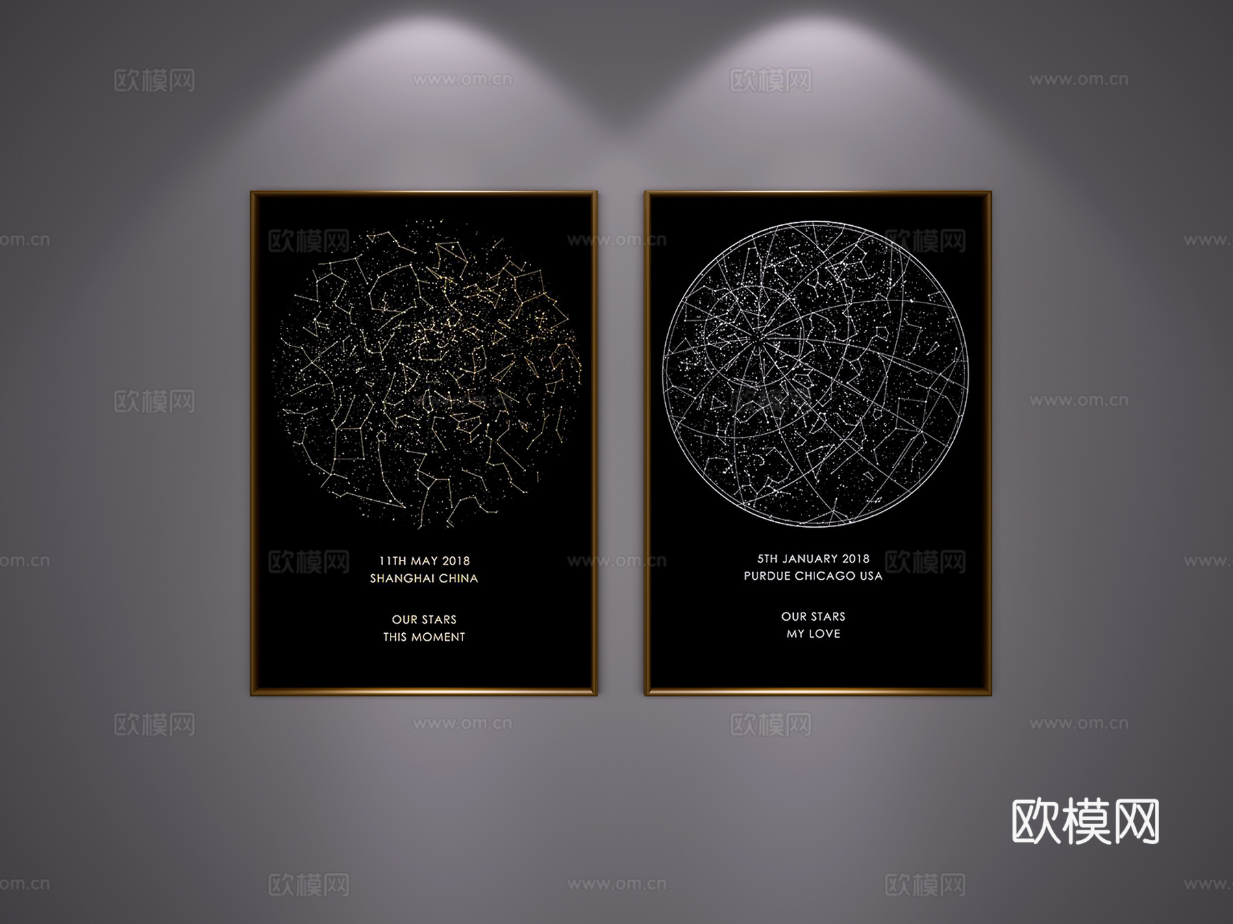 现代挂画3d模型下载（渲染图1）