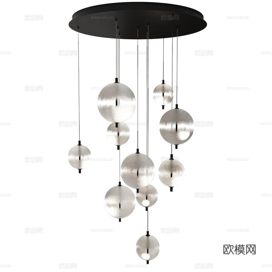 球形悬挂式吊灯3d模型