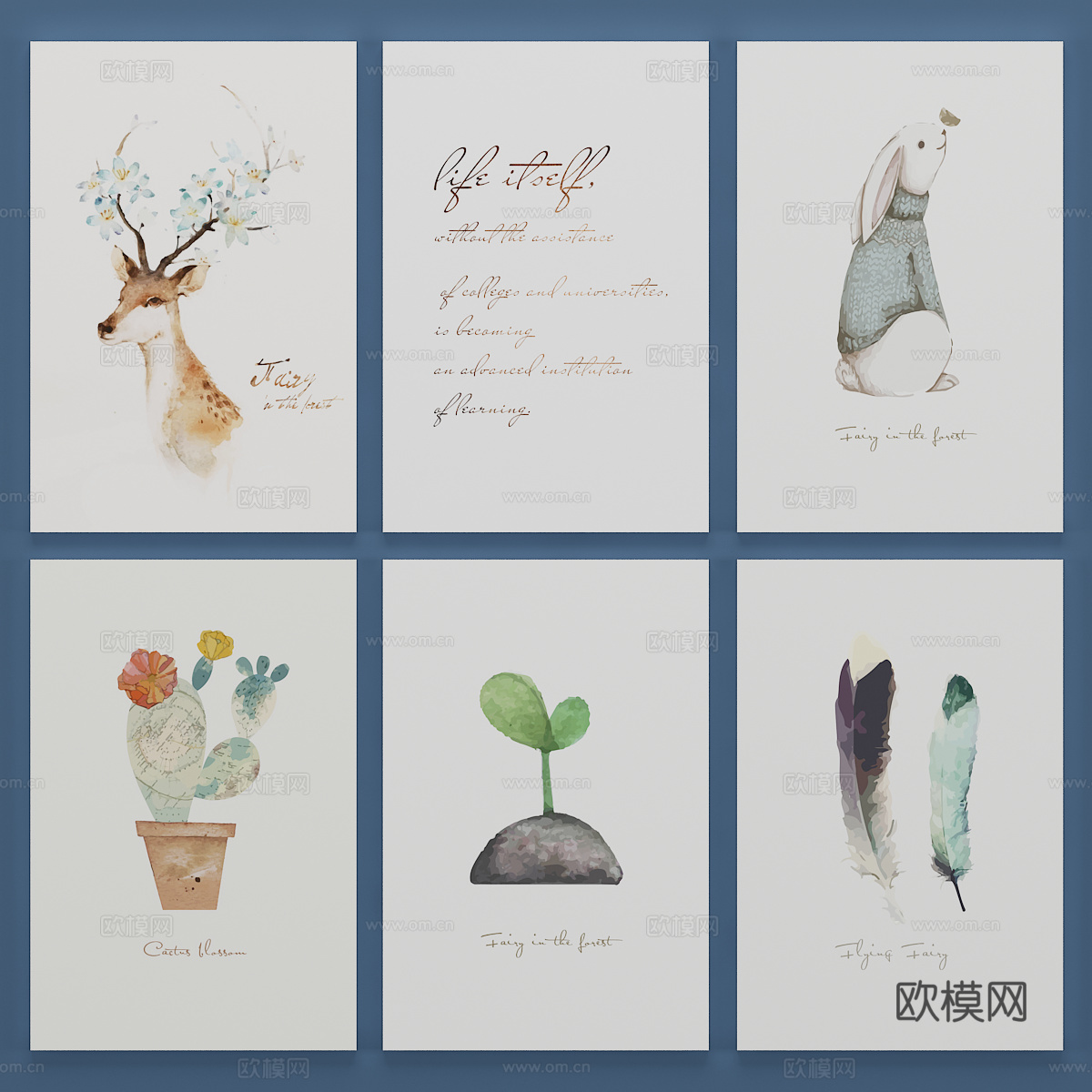 现代装饰画 挂画 壁画3d模型下载（渲染图2）