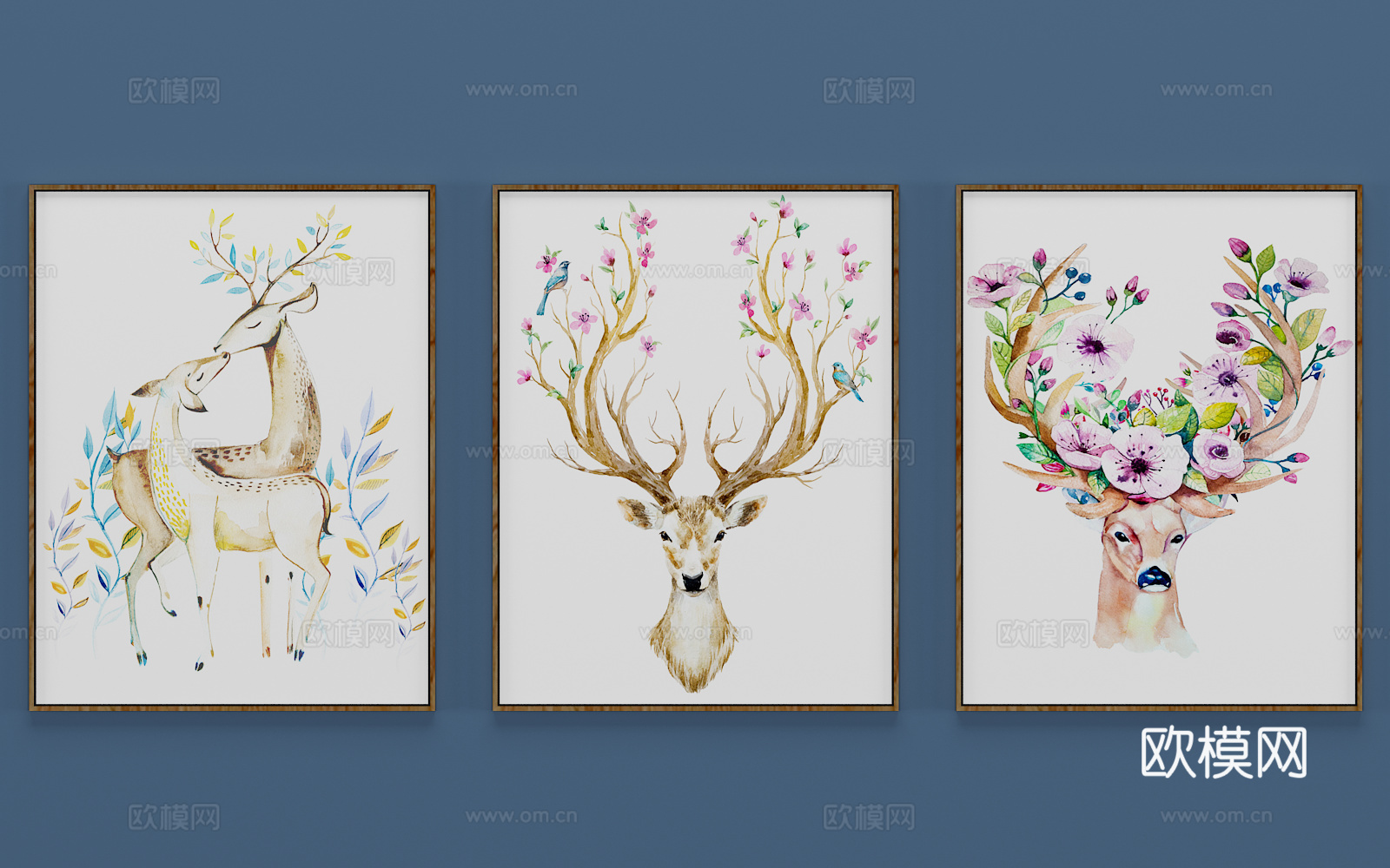 现代装饰画 挂画 壁画3d模型下载（渲染图2）