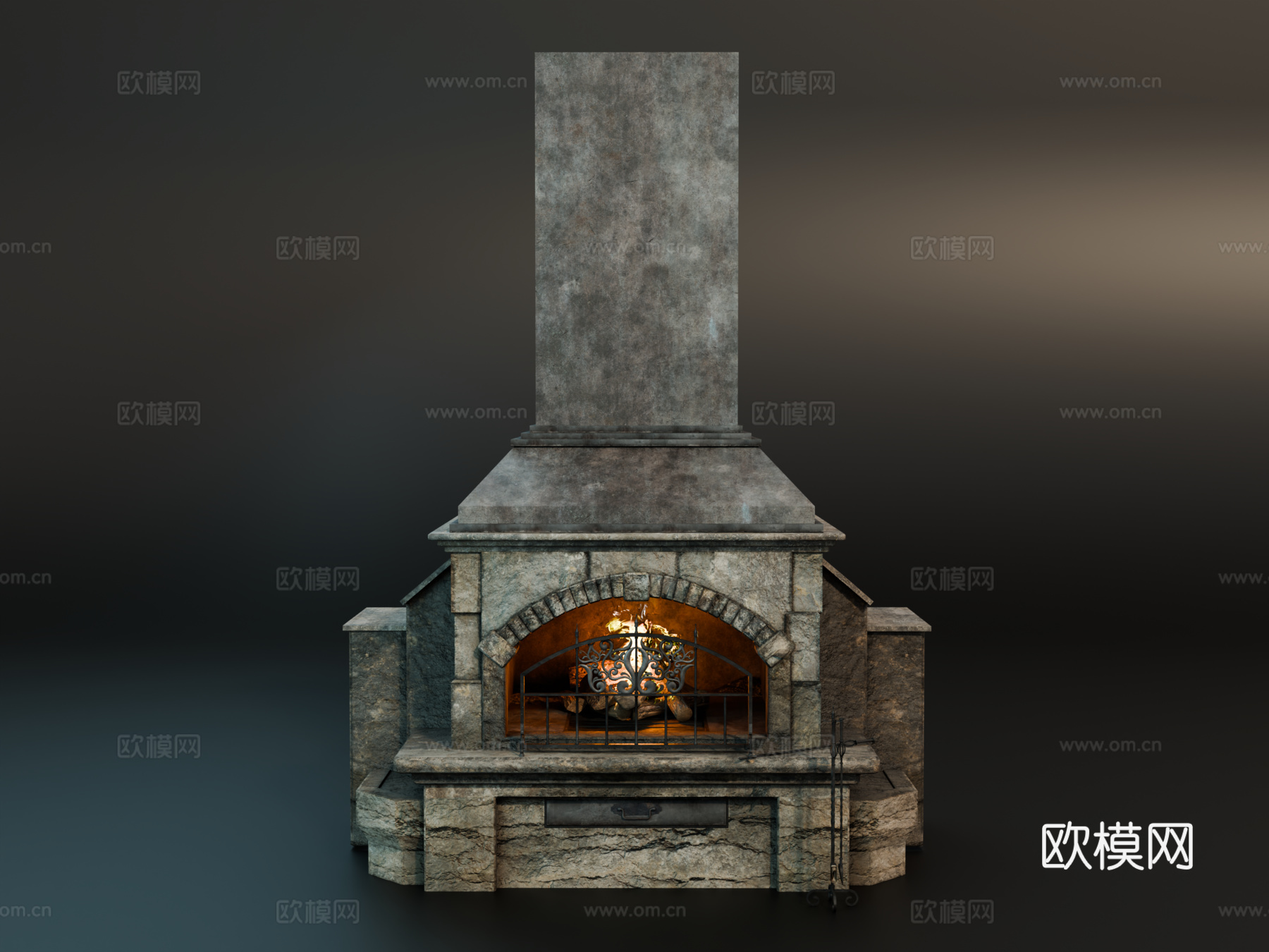 中世纪壁炉 复古壁炉 石头壁炉 欧式壁炉su模型