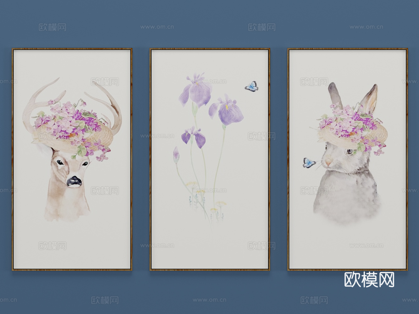 现代壁画 装饰画 挂画3d模型下载（渲染图2）