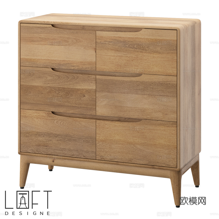 LoftDesigne 82360 款抽屉柜3d模型下载
