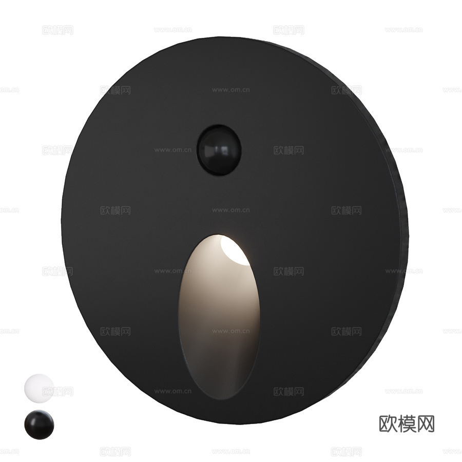 带感应器的圆形LED照明灯3d模型下载