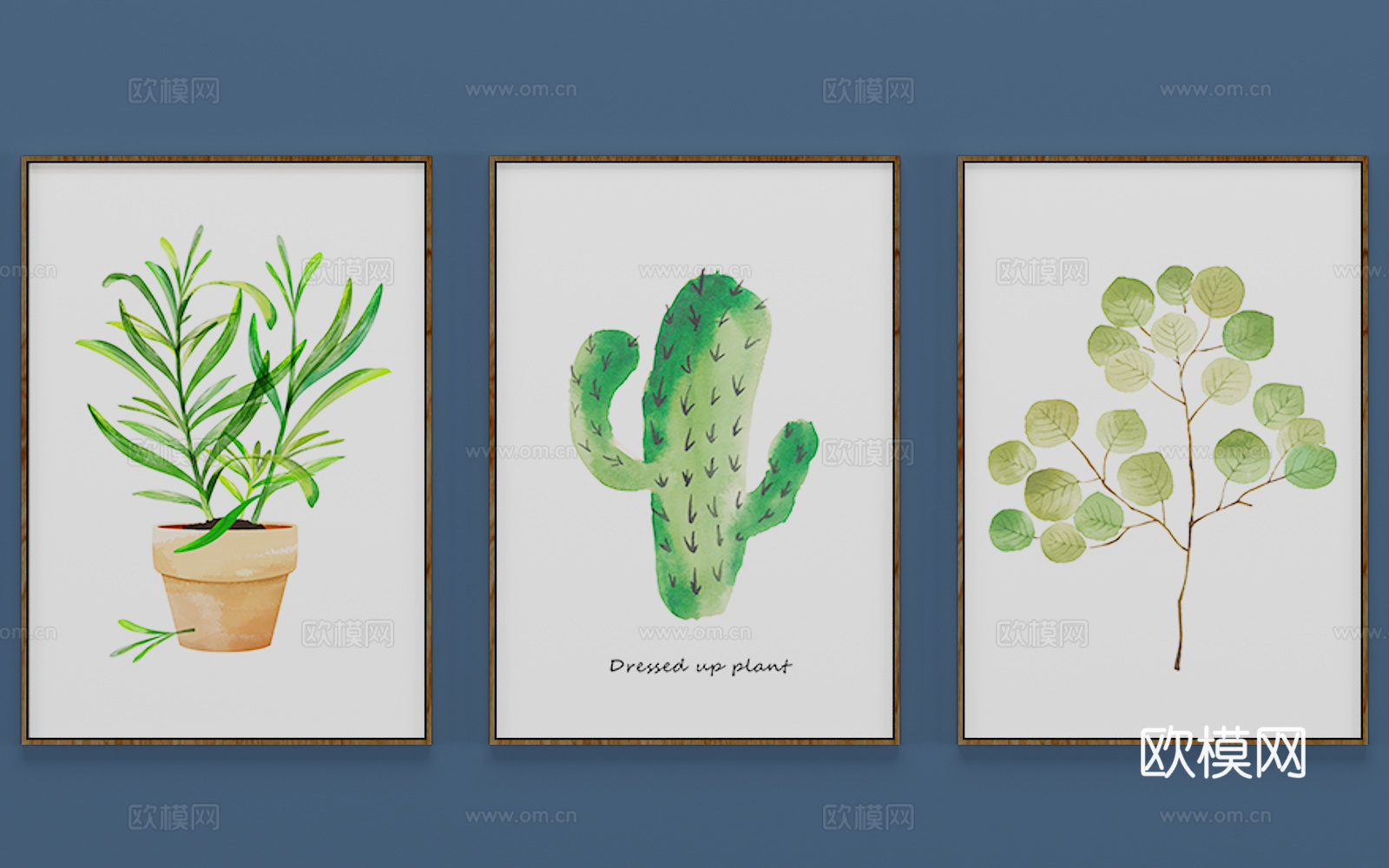 现代装饰画 挂画 壁画3d模型下载（渲染图1）