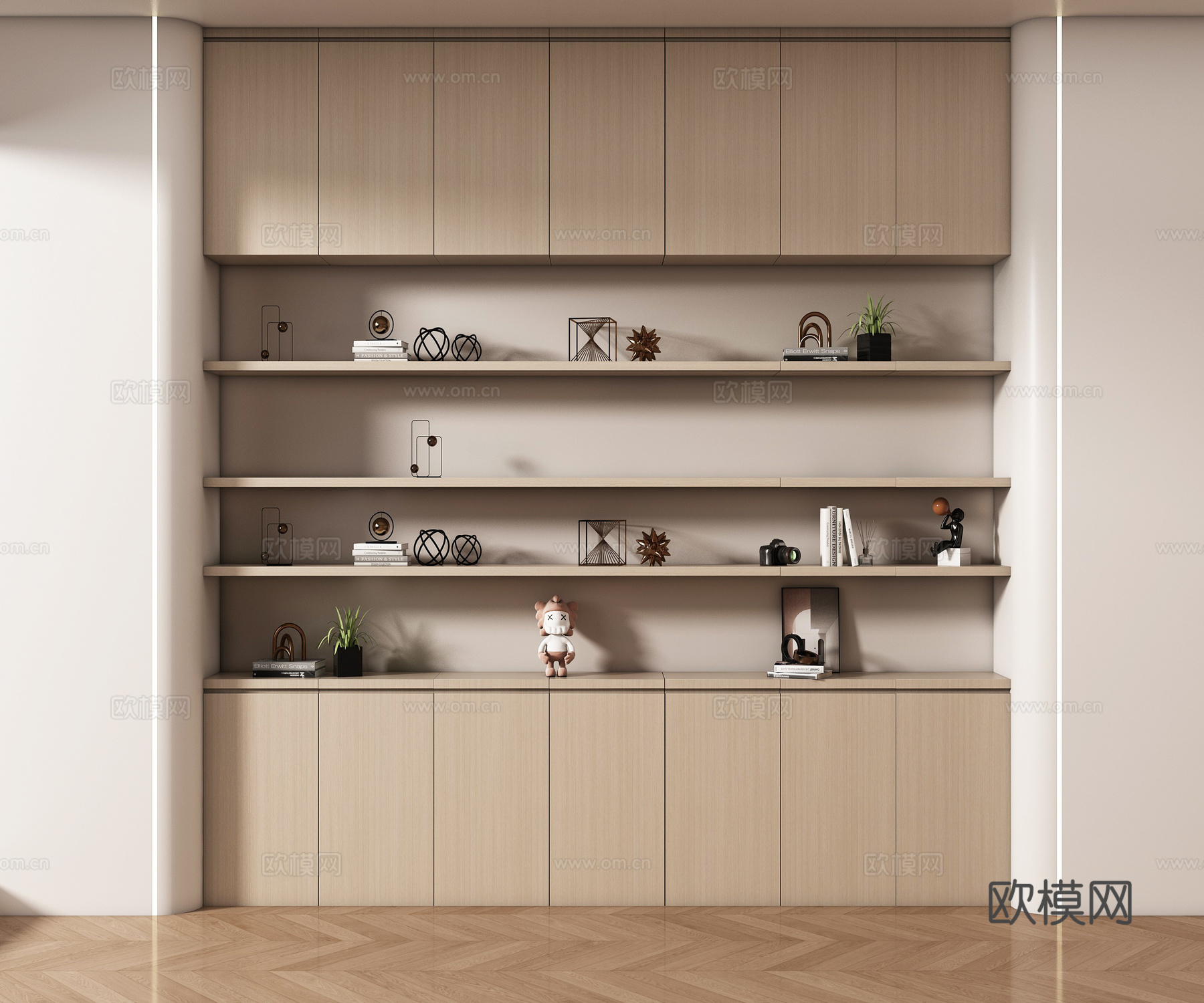 现代书房 现代置物架 书架 书籍 摆件组合su模型