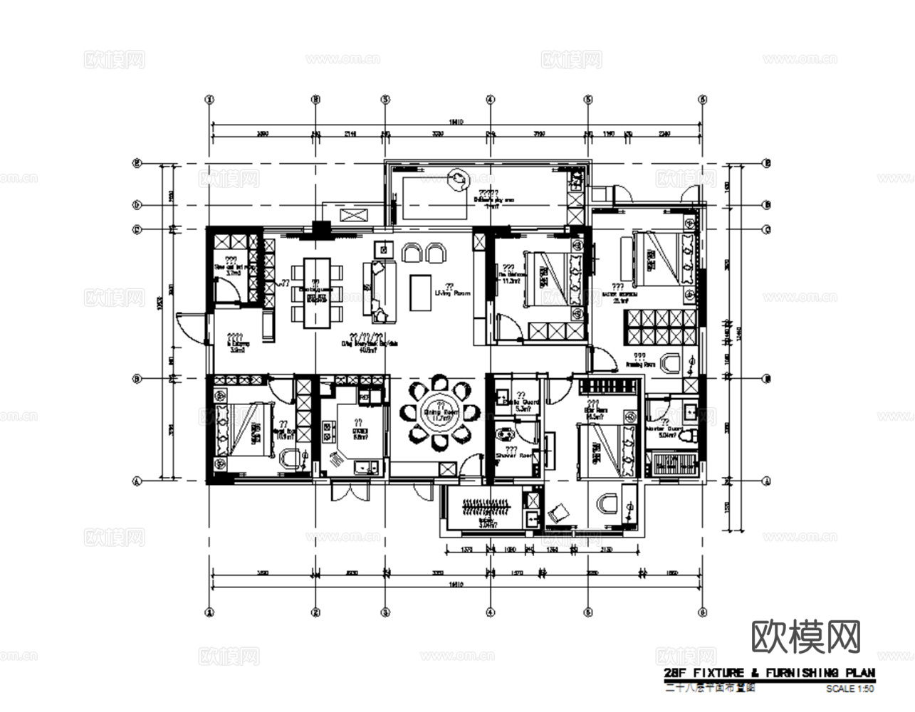 大平层 家装豪宅 大户型 景观房 超大户型 样板间 家装图纸cad施工图