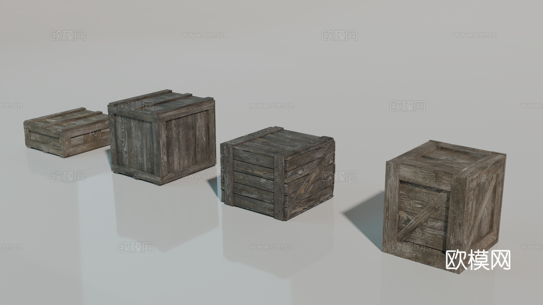 木箱 中世纪箱子 货箱 货物su模型