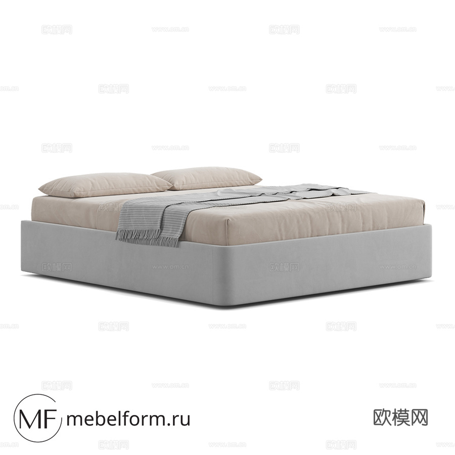 OM BERN 无床头板款3d模型下载