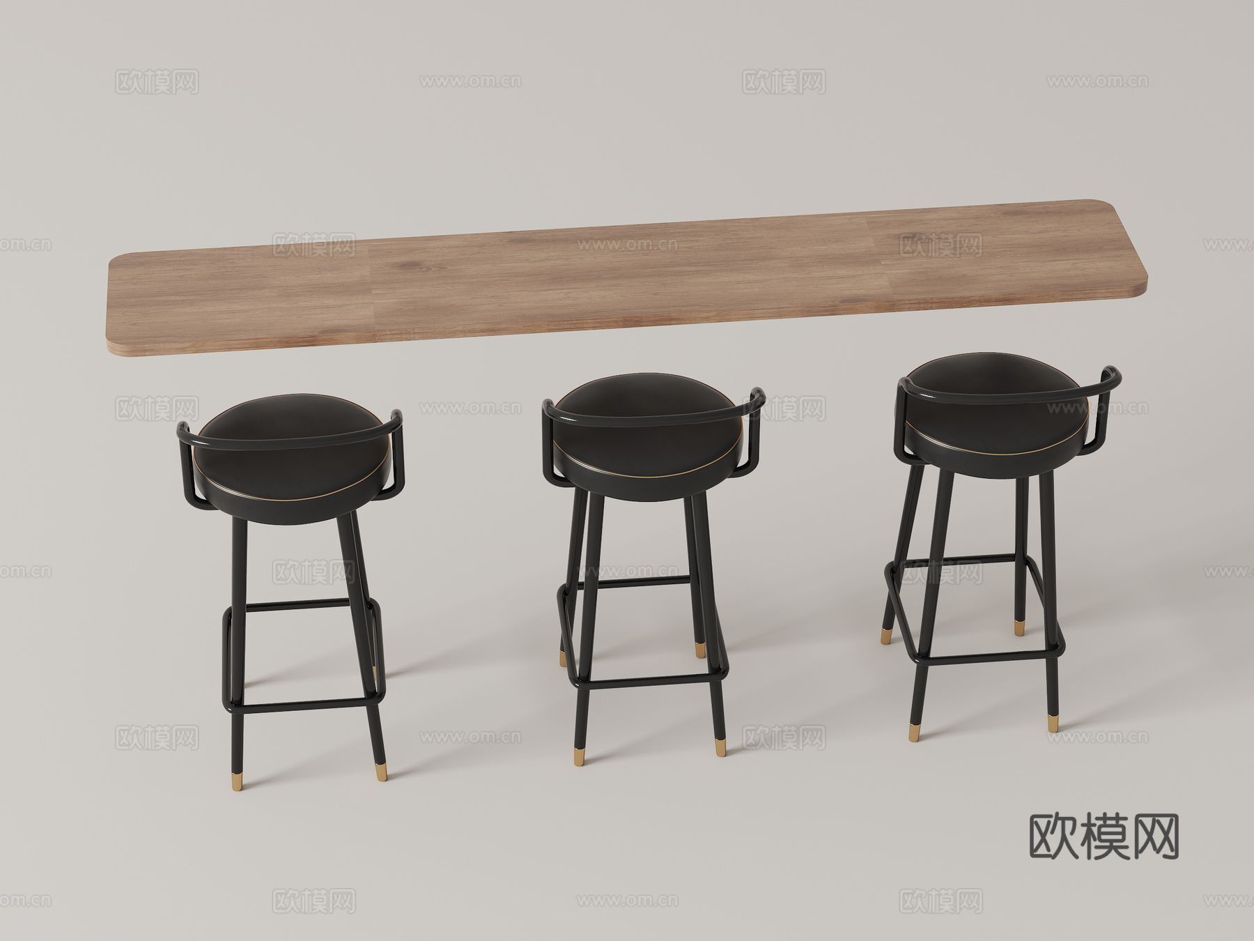 复古吧椅3d模型下载