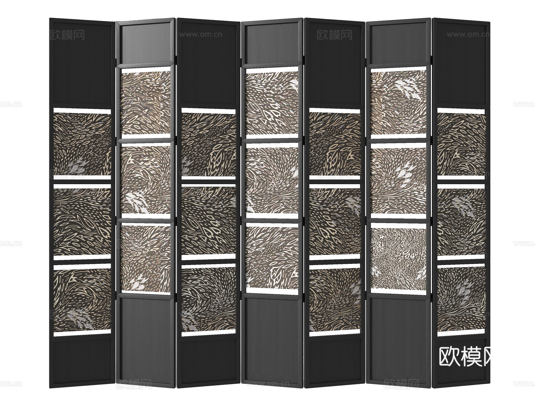 中古风隔断3d模型下载