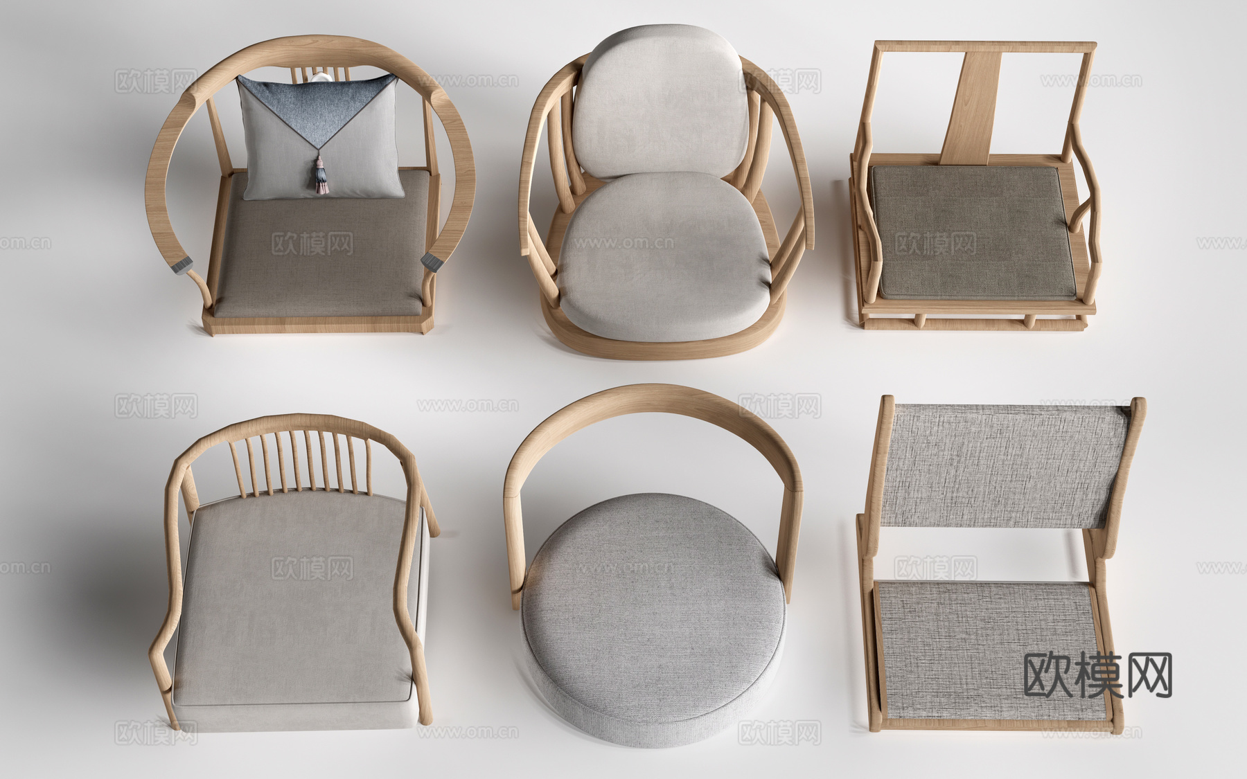 现代榻榻米坐垫 蒲团 飘窗坐垫su模型