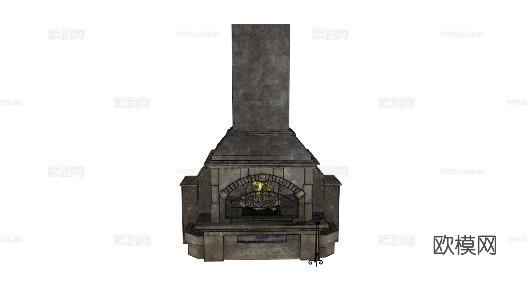 中世纪壁炉 复古壁炉 石头壁炉 欧式壁炉su模型