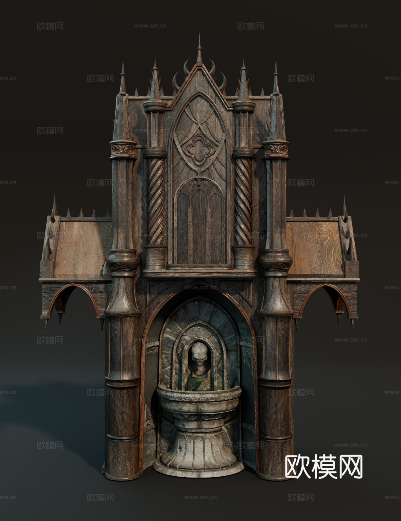 中世纪房屋 哥特式建筑 祭台 西方祭台su模型