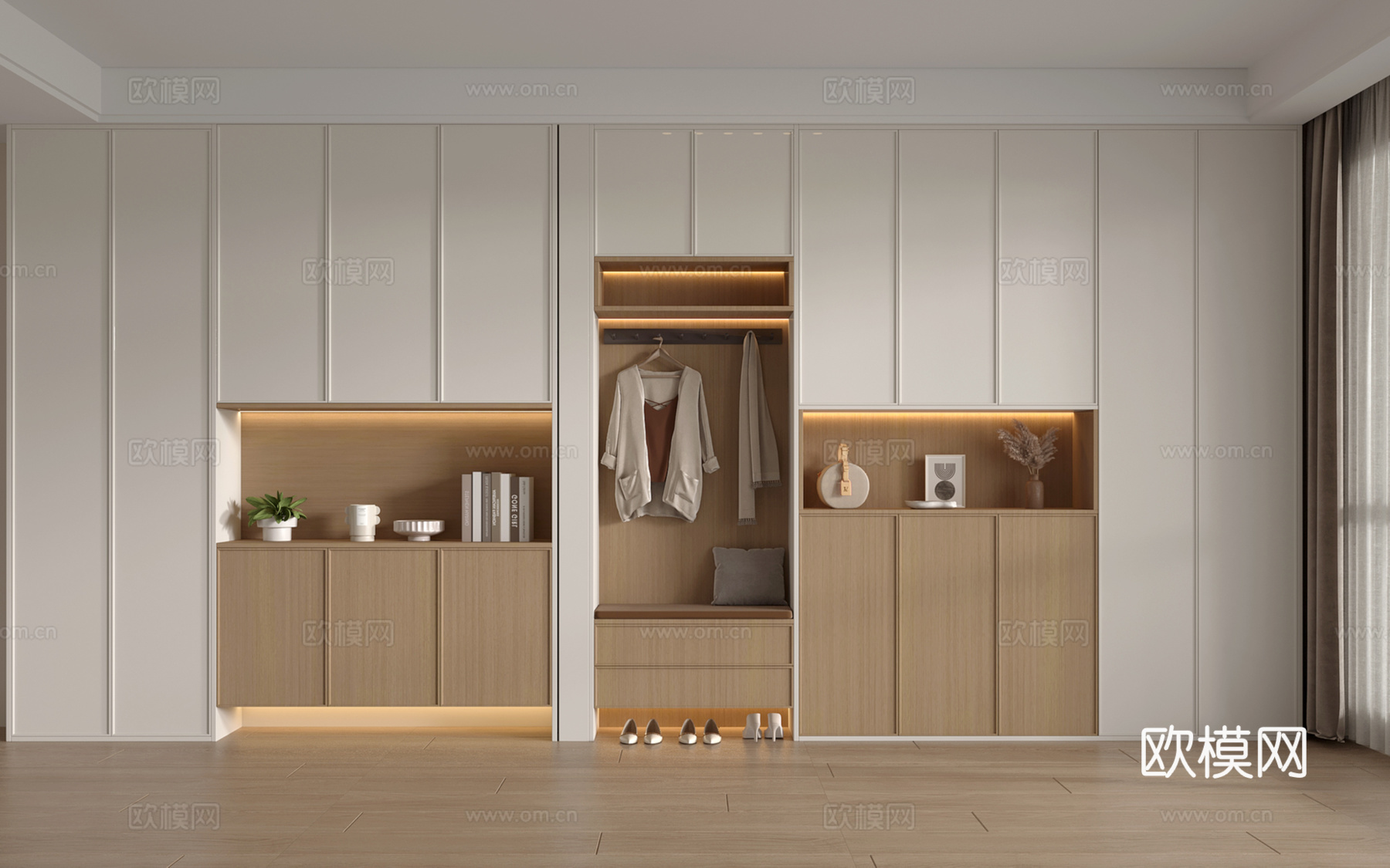 现代鞋柜 入户鞋柜 玄关鞋柜 装饰柜 隔断鞋柜 饰品摆件su模型