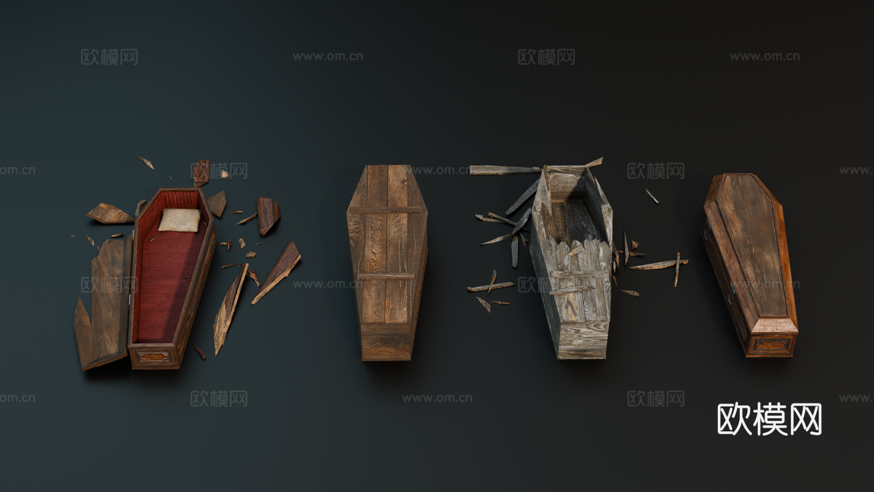 中世纪木棺 欧式木棺 复古木棺su模型