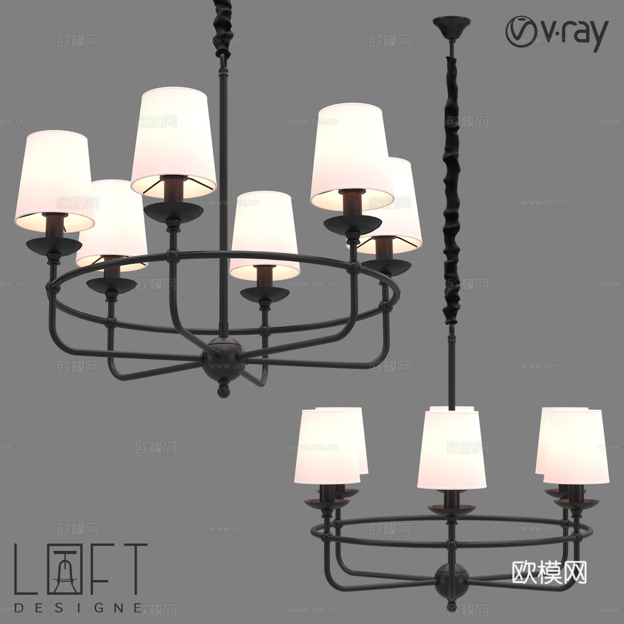 LoftDesigne 1055款吊灯3d模型下载
