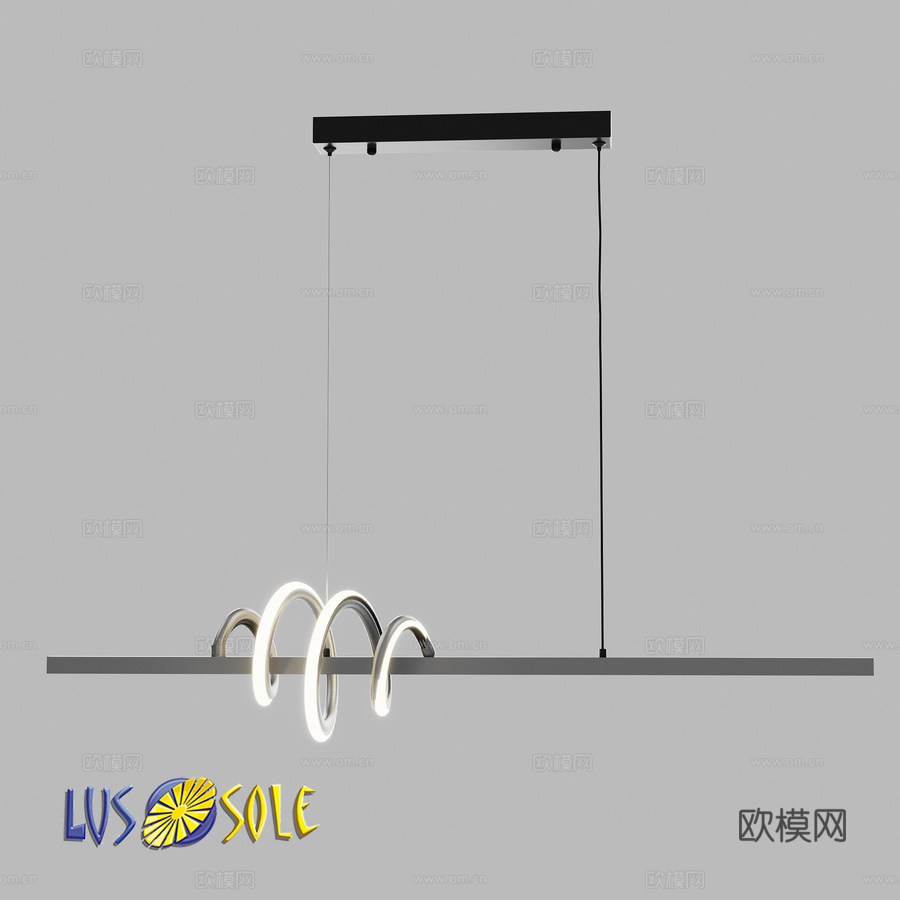 OM线性吊灯Lussole LSP-71653d模型下载