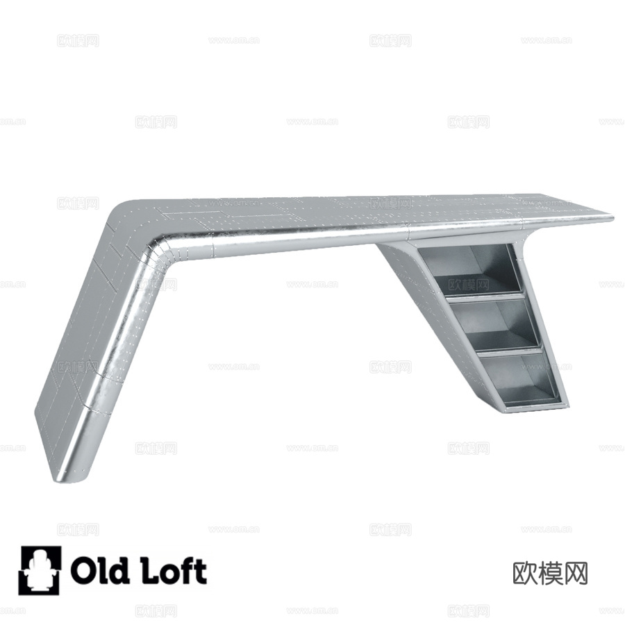 OM银翼铝饰面餐桌3d模型3d模型下载