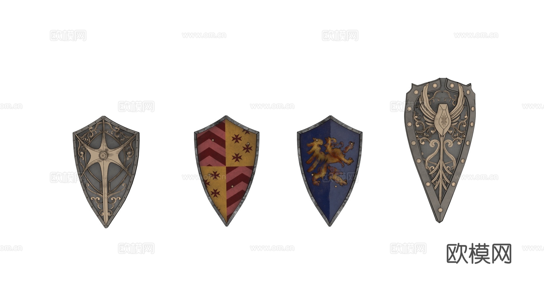 中世纪盾牌 复古盾牌 欧式盾牌 木制盾牌su模型