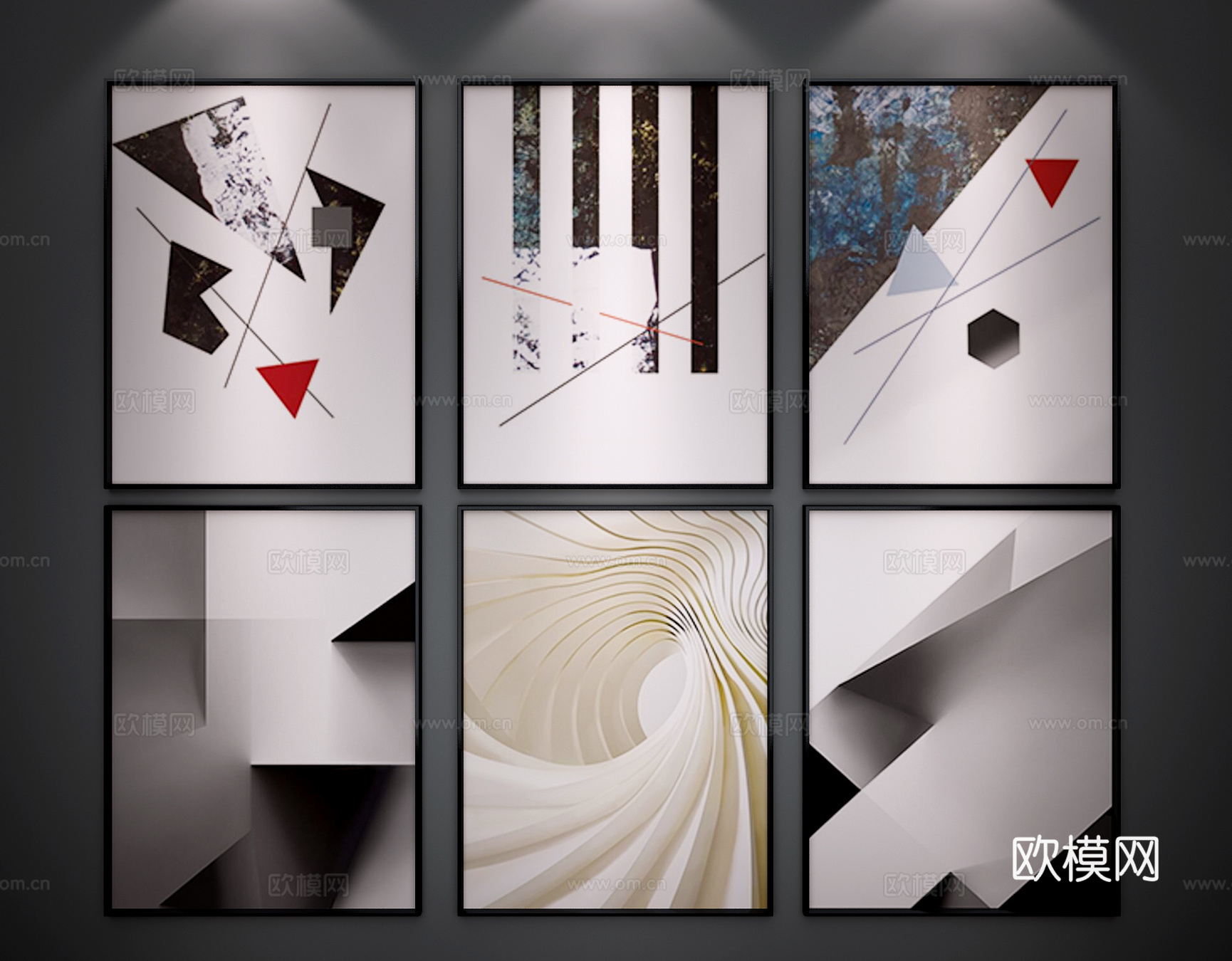 现代挂画3d模型下载（渲染图1）