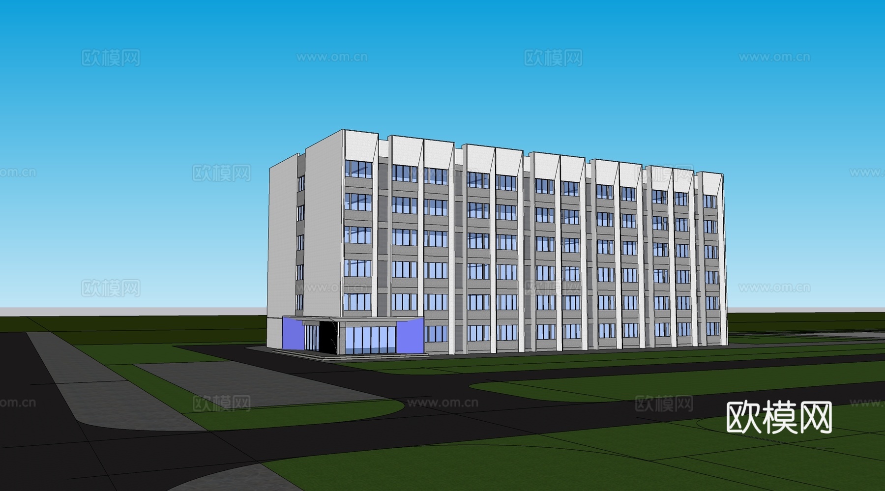 现代学校建筑 学校宿舍建筑 公寓建筑su模型