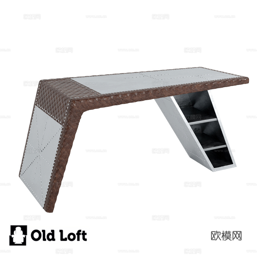 Silver Wing 皮革书桌3d模型下载