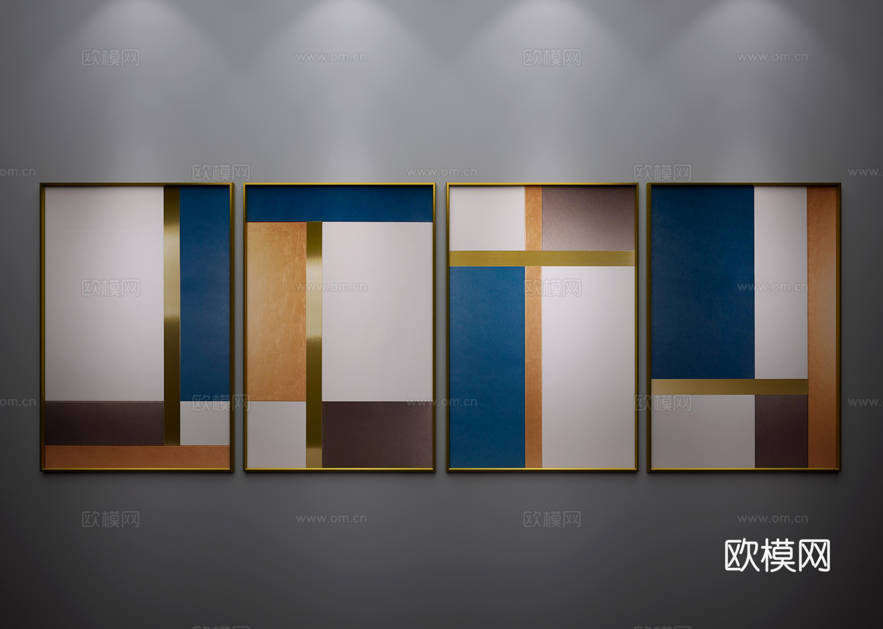 现代挂画3d模型下载（渲染图2）