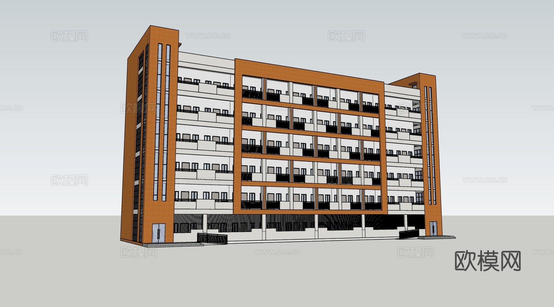 现代学校建筑 学校宿舍建筑 公寓建筑su模型