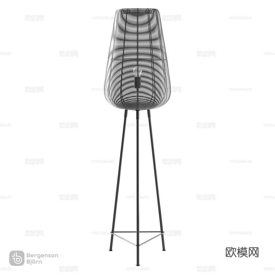 落地灯 Vinger, black, Bergenson B3d模型下载