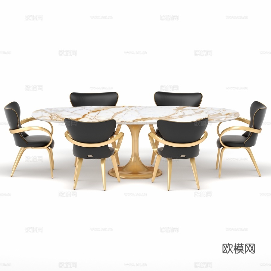 配有Apriori T 260x120餐桌的餐桌组（卡拉卡特3d模型下载