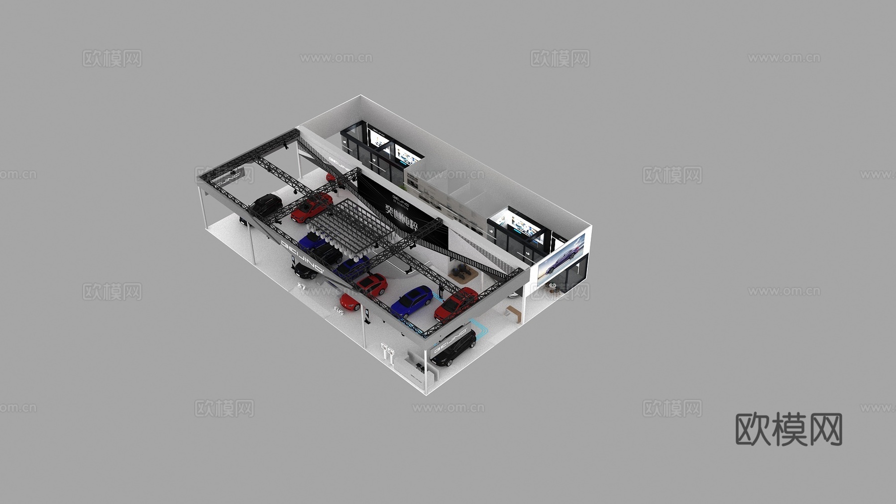 车展展览展示3d模型下载（渲染图3）
