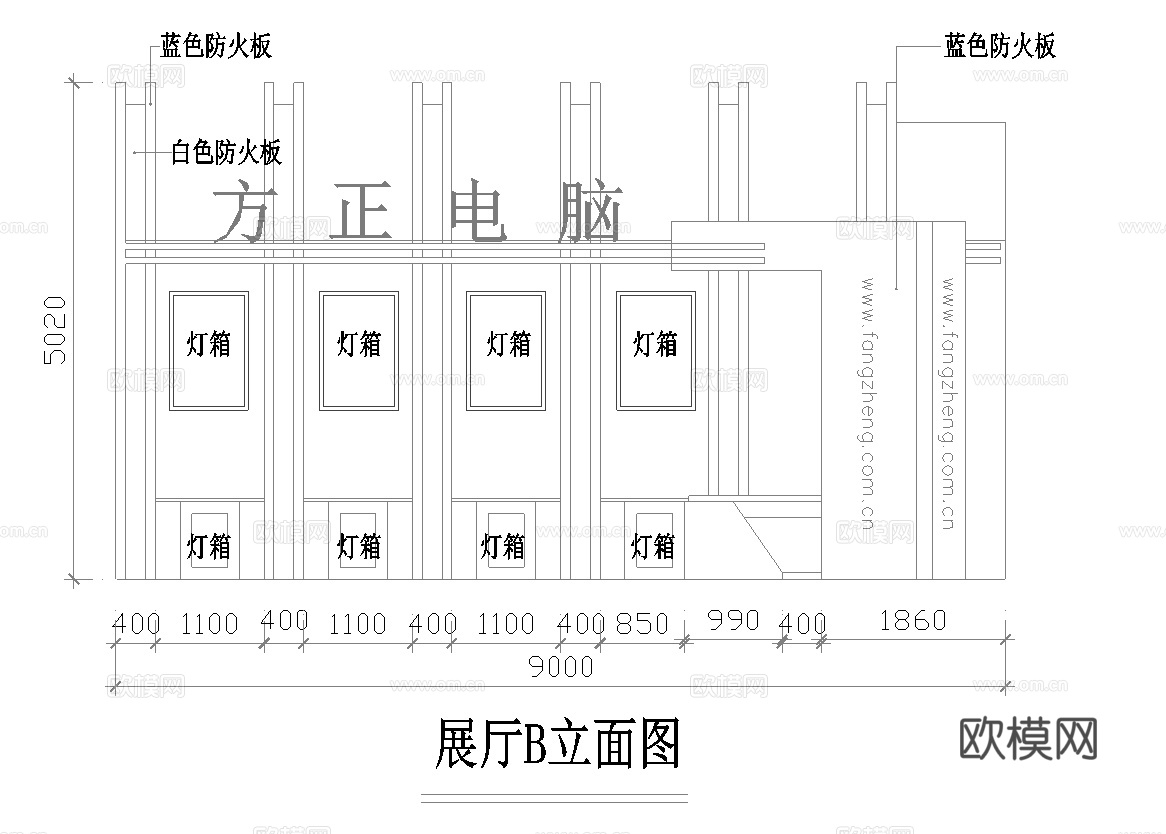 80平手机电脑展览展台 最新施工图 3d模型 效果图合集cad施工图下载（渲染图1）