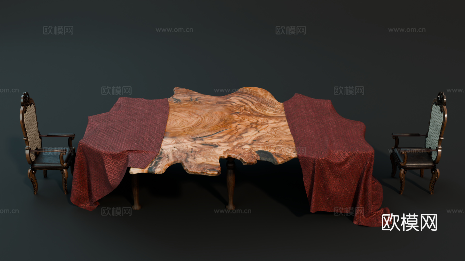 中世纪餐桌 异形餐桌 欧式餐桌 复古餐桌su模型