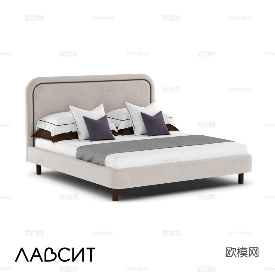 带腿OM Lucas床 180х2003d模型下载