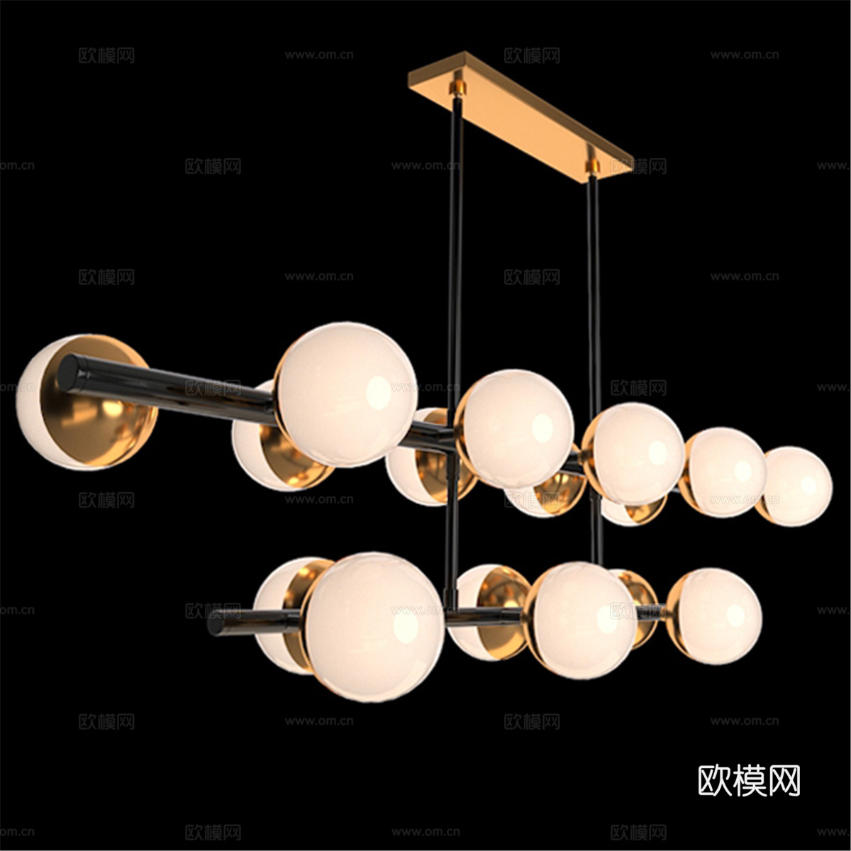 Arteriors Wahlburg 双层吊灯3d模型下载