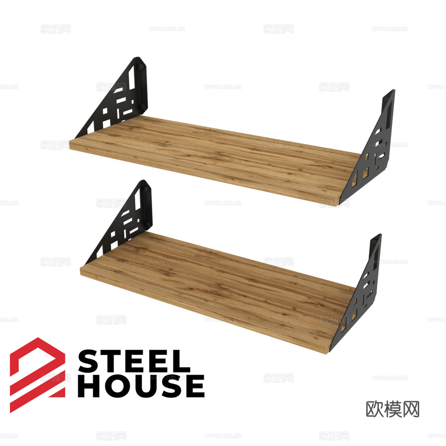 OM 厨房用马赛克钢制壁架3d模型下载