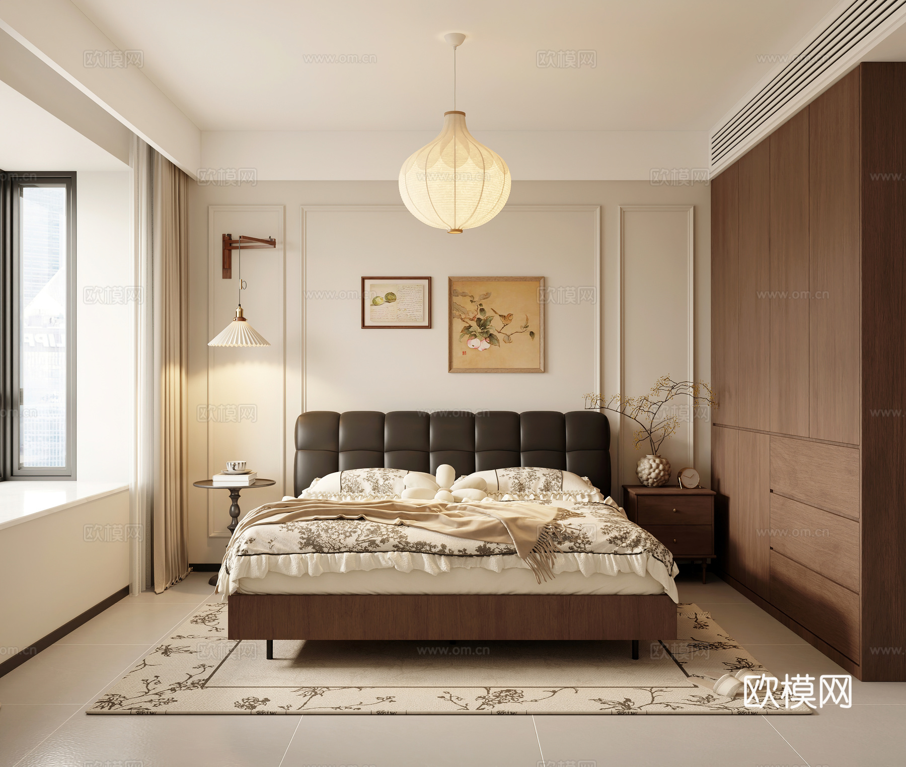 中古风卧室3d模型下载（渲染图1）