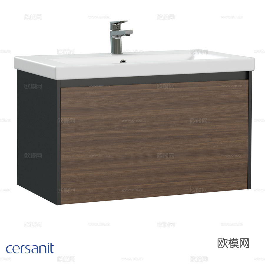 CersanitGrandeCOMO80黑胡桃木盥洗台柜_A3d模型下载