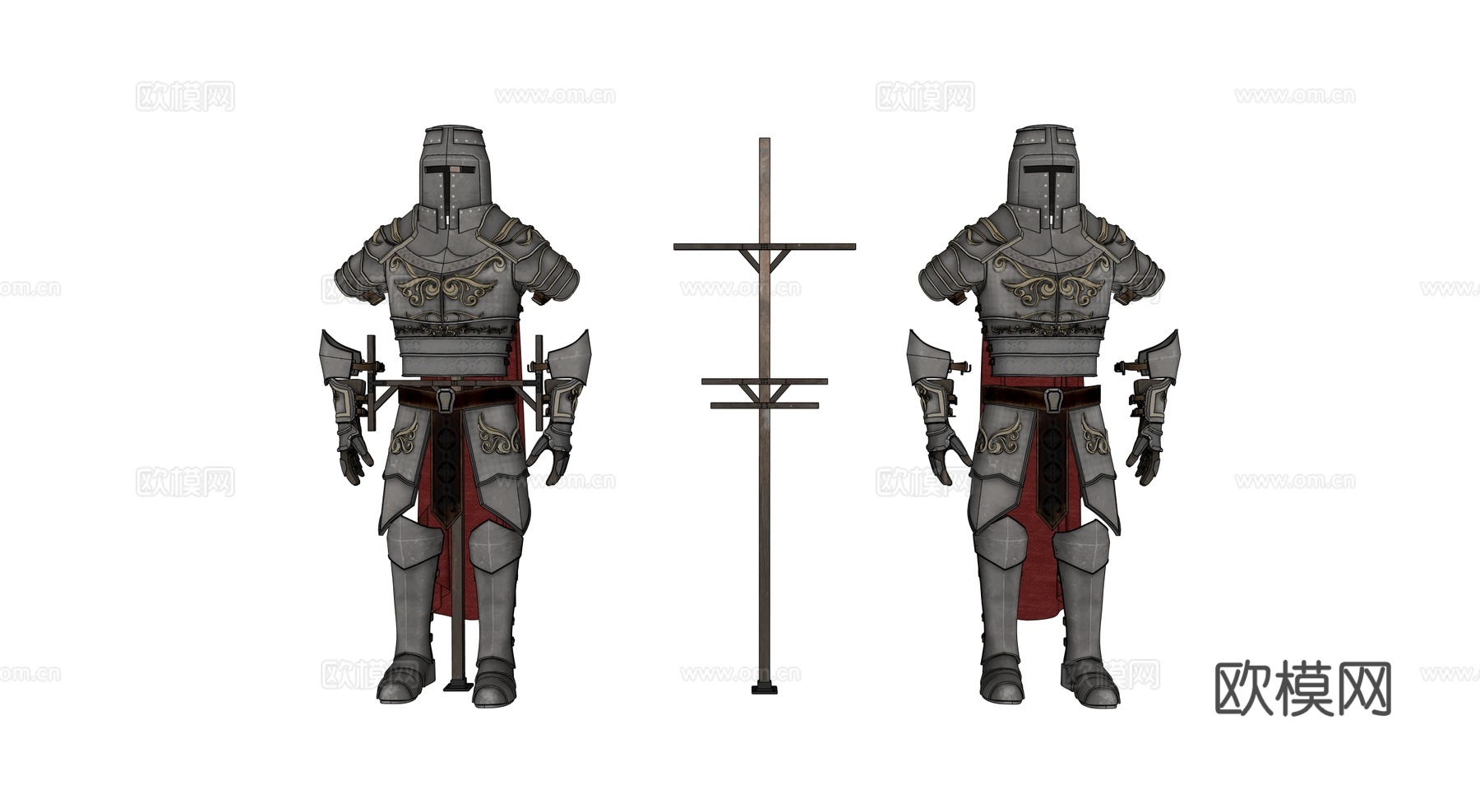 盔甲 中世纪盔甲 其实盔甲 战士盔甲 盔甲摆件su模型su模型