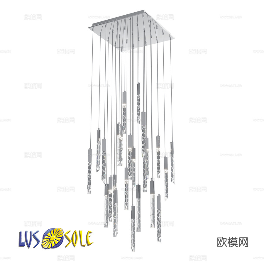 OM 悬挂式吊灯 Lussole Littlerock LS3d模型下载