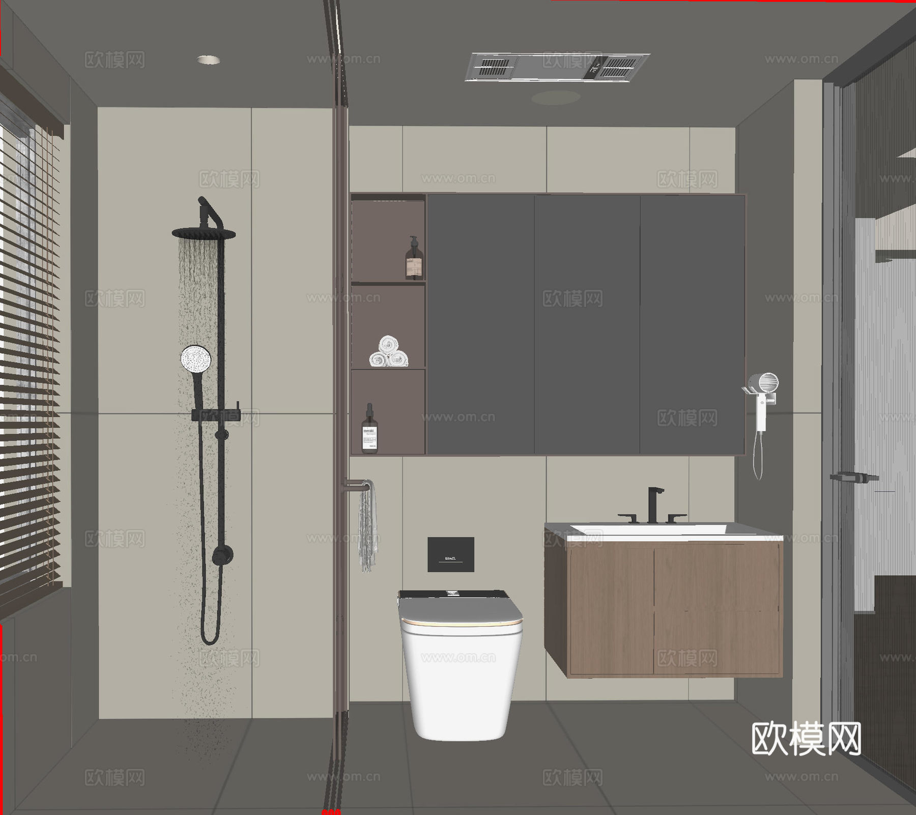 现代卫生间su模型