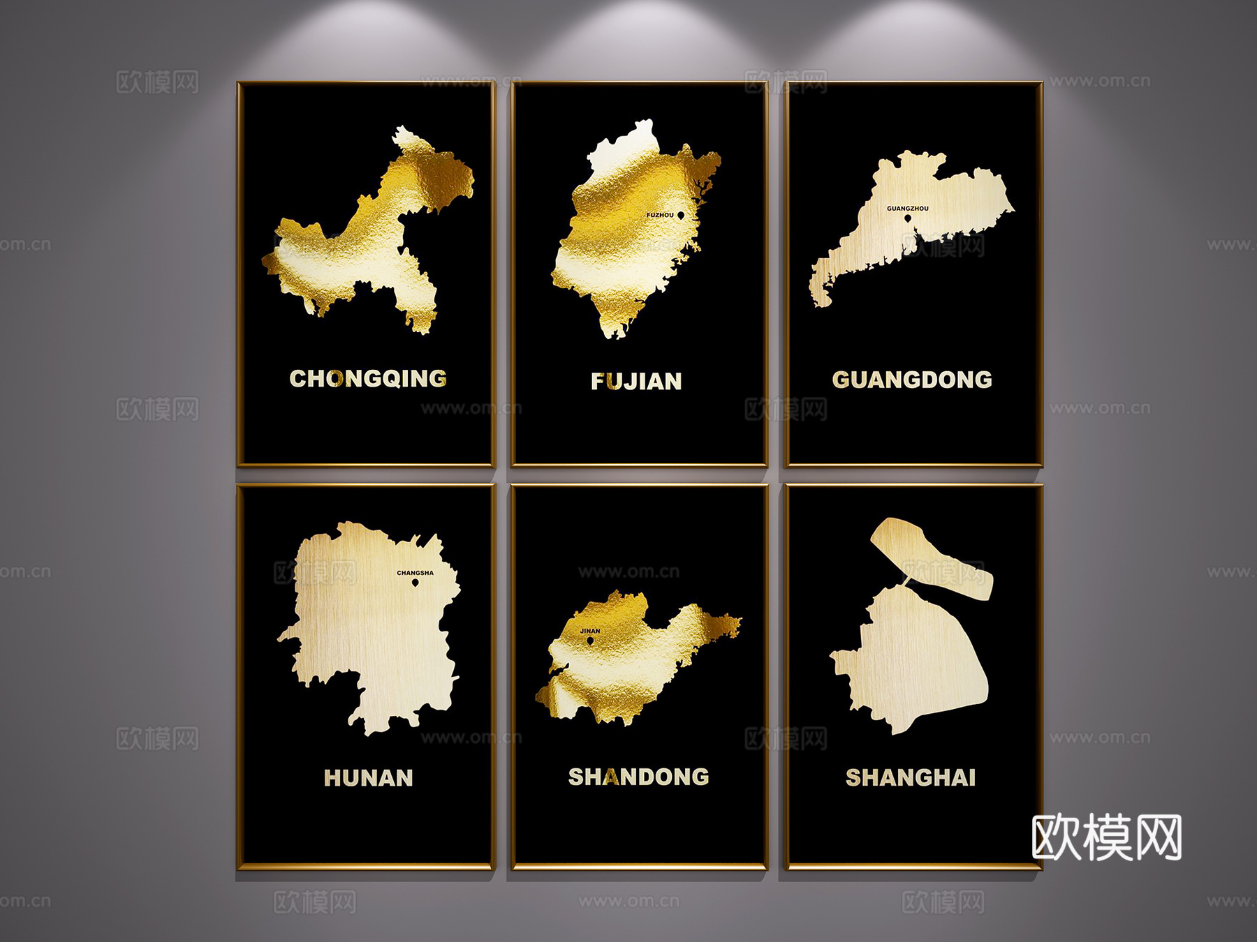 现代挂画3d模型下载（渲染图2）