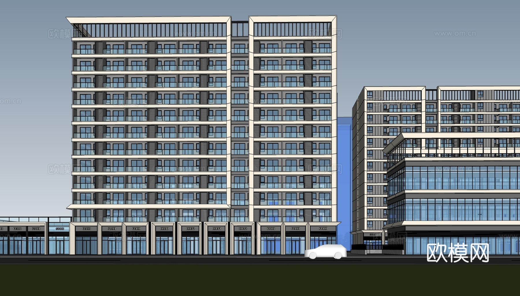 现代学校建筑 学校宿舍建筑 公寓建筑 人才公寓su模型